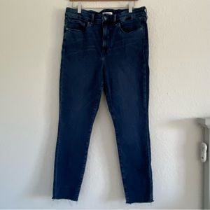 Good American jeans good waist 30 inch waist raw edge high rise organic cotton